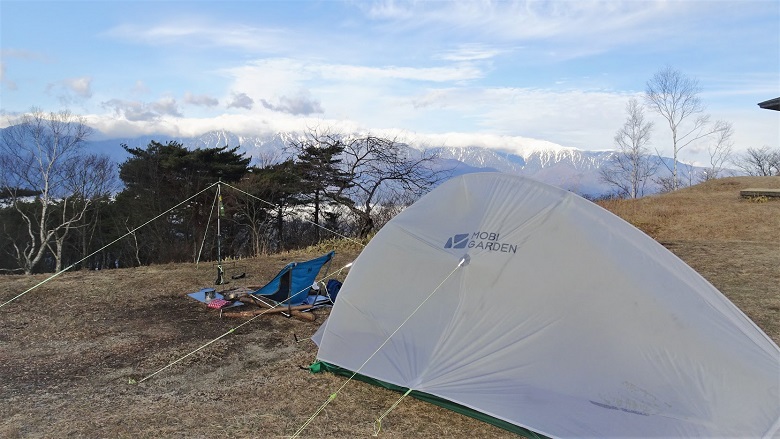 陣馬形山で冬キャンプ